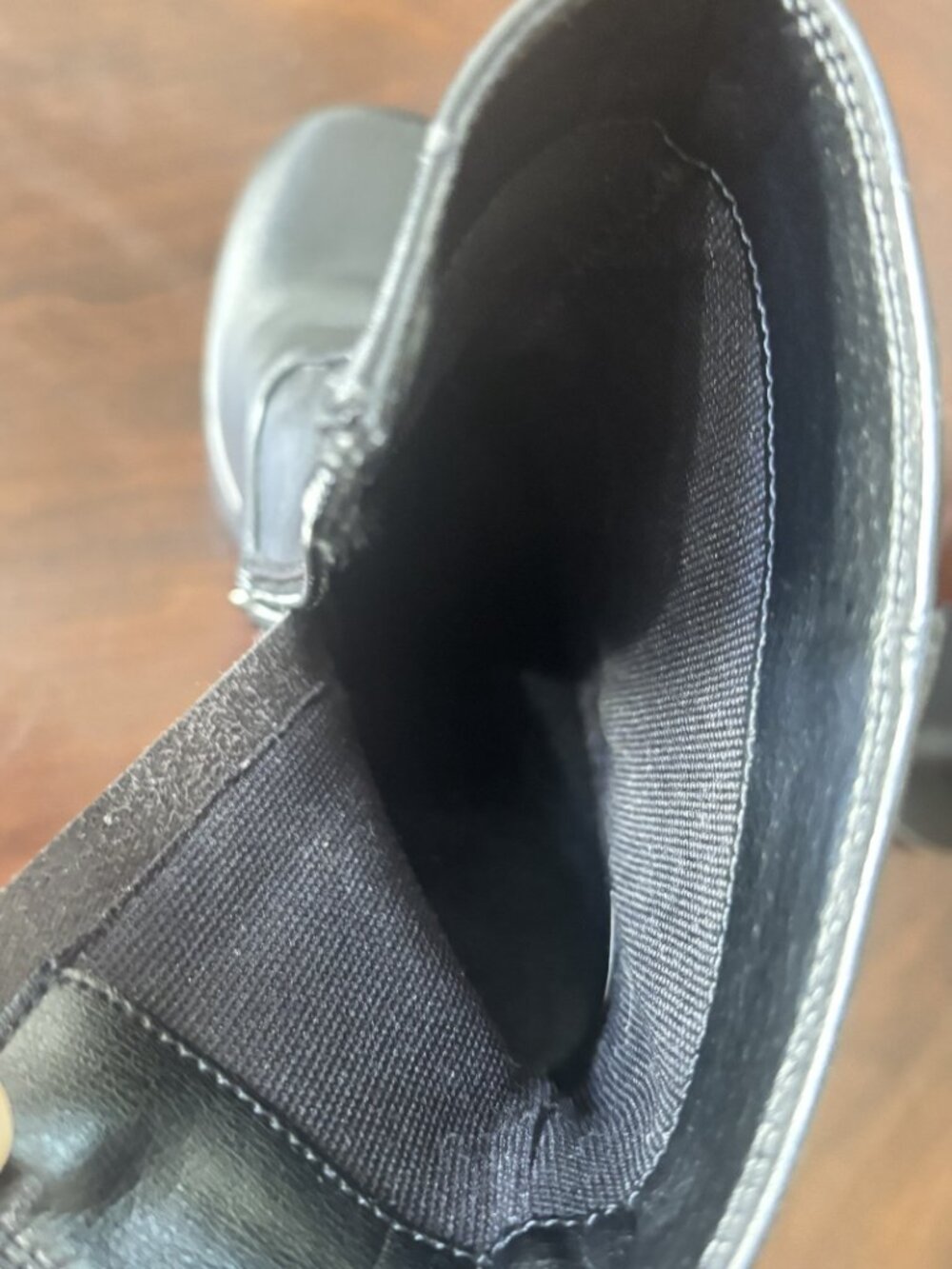 Black Faux Leather Platform Block Heel Zip Ankle Boots Size 40 / US 9 - Picture 7 of 10